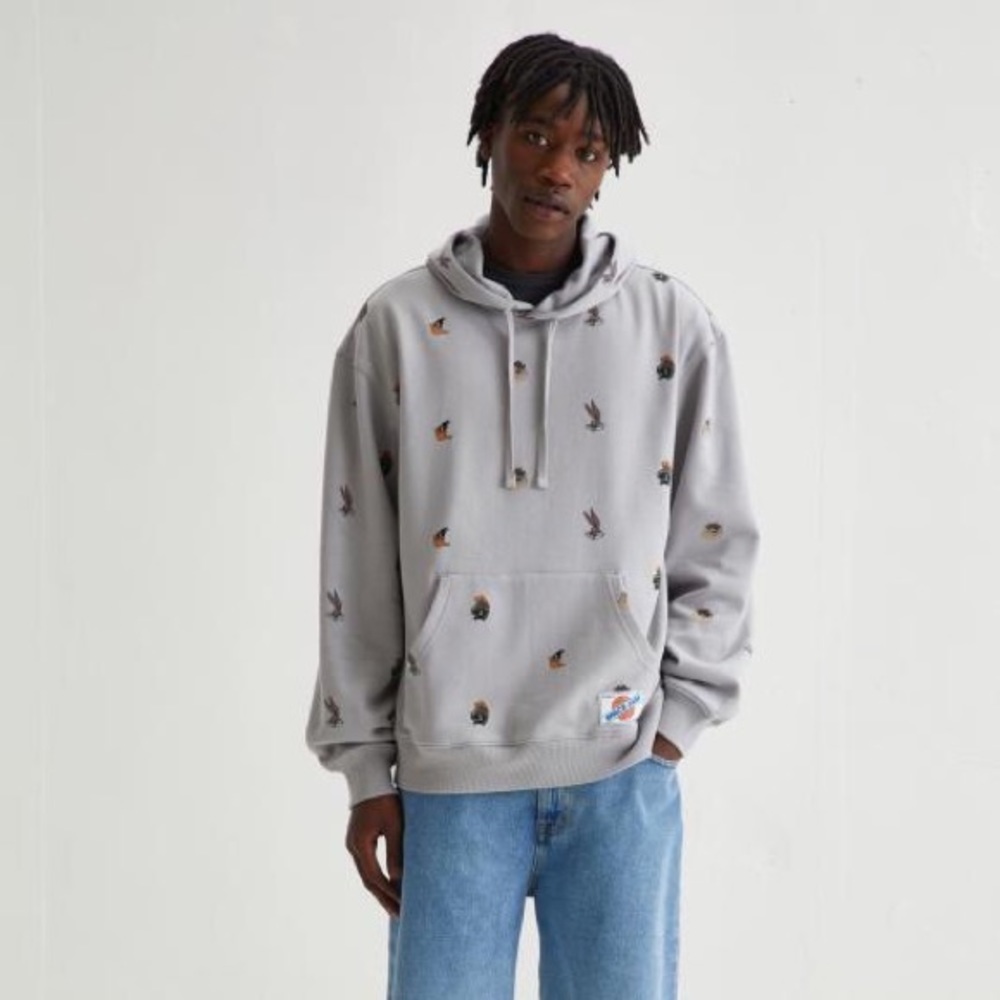 Urban Outfitters Light Gray Hoodie with Looney Toons print